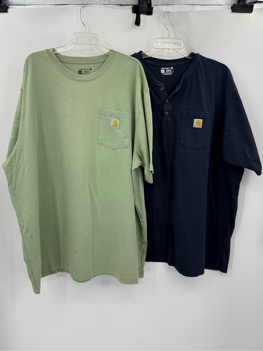 * Carhartt Men’s Short Sleeve Pocket Tees — Sage Green & Navy